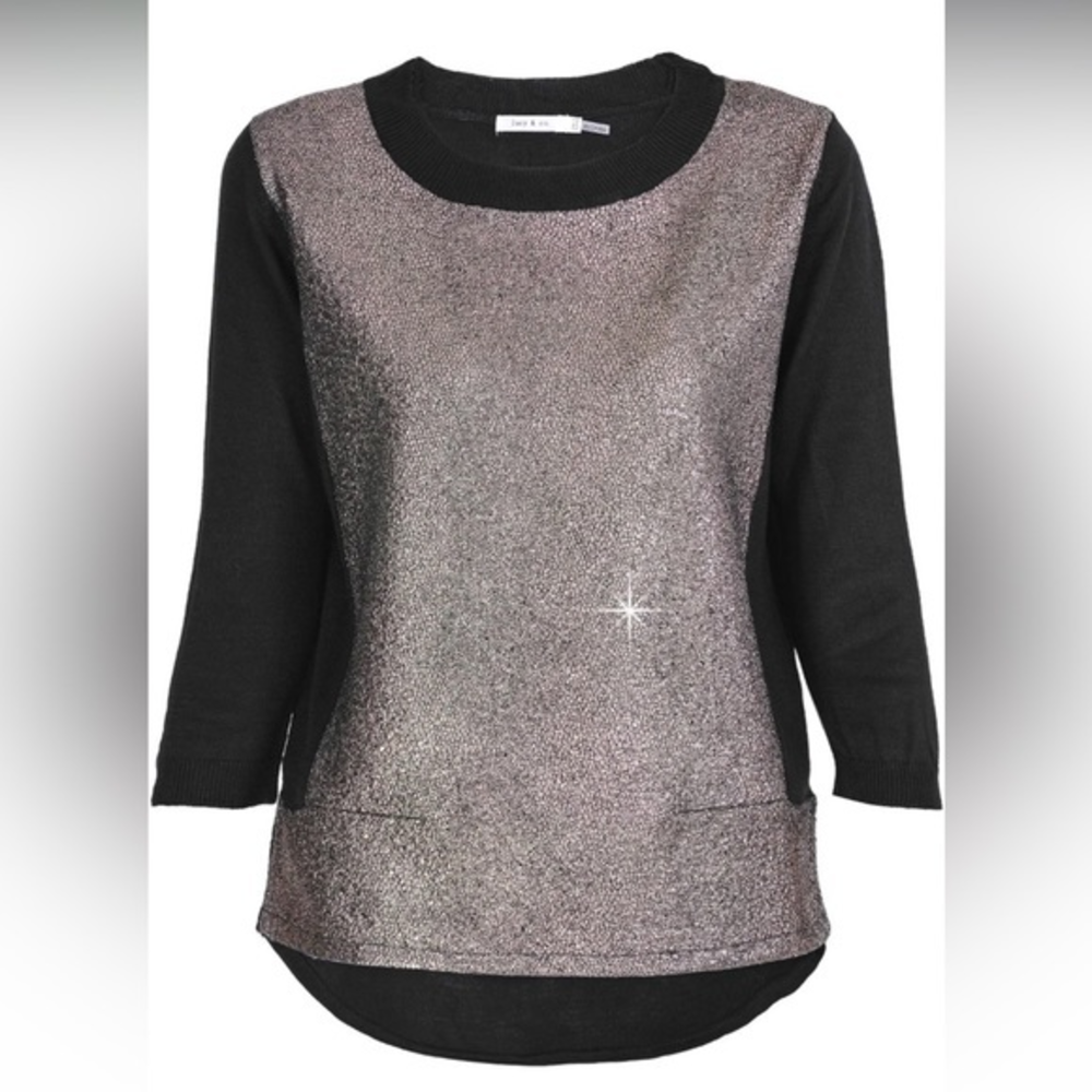 LUCY PARIS
ALIN Black‎ Nacre Crackled Blouse size s NWOT